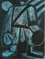 Die Macht, 1984, Farbholzschnitt, 47,9&nbsp;x&nbsp;36,4&nbsp;cm