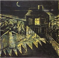 Haus am Wald, 1976, Farbholzschnitt, 36&nbsp;x&nbsp;36,9&nbsp;cm