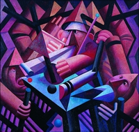 Billardspieler, 1993/94, Öl auf Leinwand, 140&nbsp;x&nbsp;140&nbsp;cm, Leipzig, Gerhard-Kurt-Müller-Stiftung