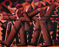 Grenzgänger, 2014, Öl auf Leinwand, 90&nbsp;x&nbsp;110&nbsp;cm, Leipzig