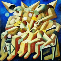 La petite famille, 1985, Öl auf Leinwand, 138&nbsp;x&nbsp;138&nbsp;cm, Leipzig, Gerhard-Kurt-Müller-Stiftung