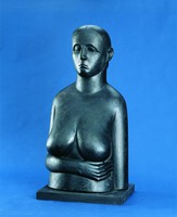 Die Frau mit dem Haarknoten – Annäherung an P. F., 1989/90, Holz, H:&nbsp;87&nbsp;cm, Leipzig, Gerhard-Kurt-Müller-Stiftung
