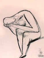 Figur sitzend, 1997, Kohle, 68,3&nbsp;x&nbsp;48&nbsp;cm