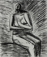 Frau und Kind, 1987, Kreide, weiß gehöht, 63&nbsp;x&nbsp;49&nbsp;cm, Privatbesitz